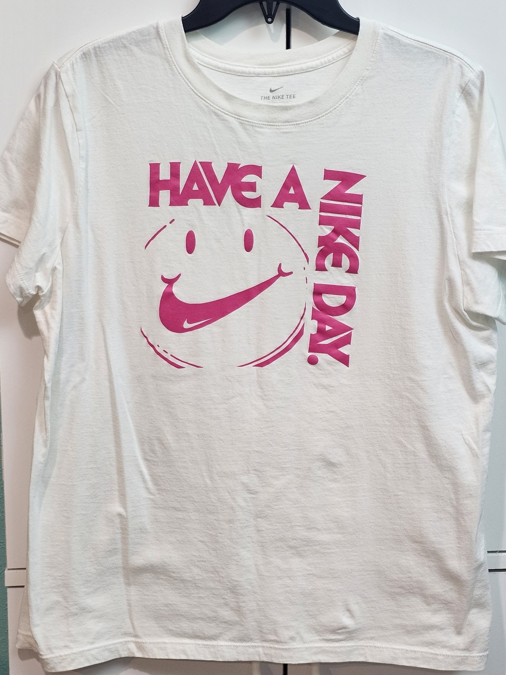 Nike Women’s White Tee with Pink 'Have A Nike Day' Graphic Size XL